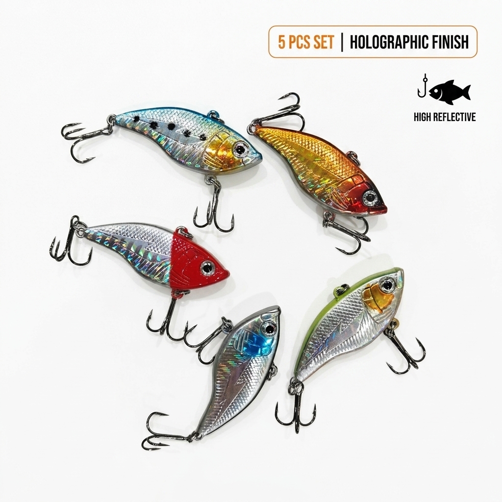 Fishing Hook Treble - 5Pcs VIB Fishing Lure Lipless Crankbait