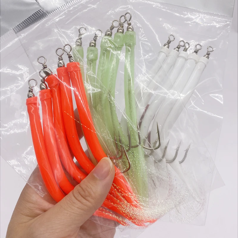 1/5Pcs CodfishFishing Eel Tube - Fishing Hook Offset บทวิจารณ์และราคา