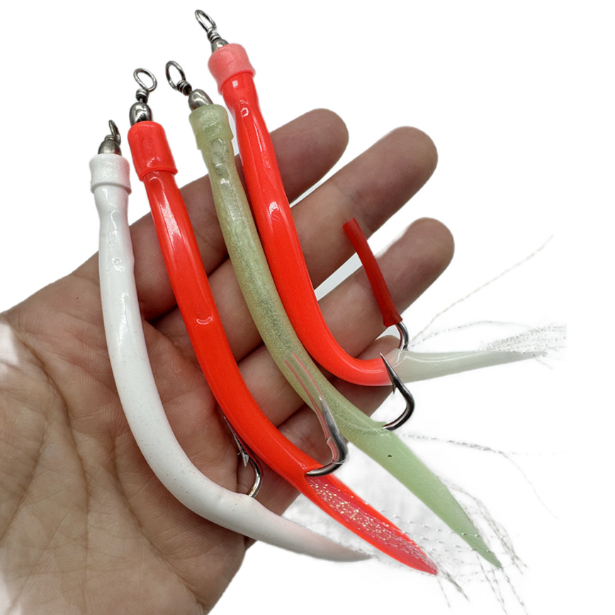 1/5Pcs CodfishFishing Eel Tube - Fishing Hook Offset บทวิจารณ์และราคา