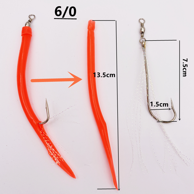 1/5Pcs CodfishFishing Eel Tube - Fishing Hook Offset บทวิจารณ์และราคา