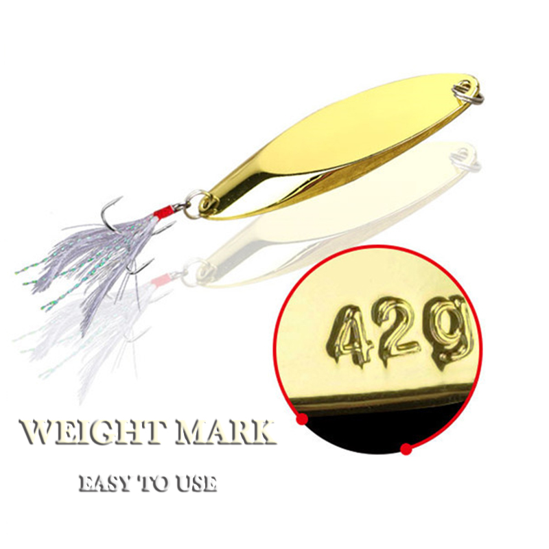 1pc 2.5g-35g Metal Spoon Lure  - Fishing Hook Treble บทวิจารณ์และราคา