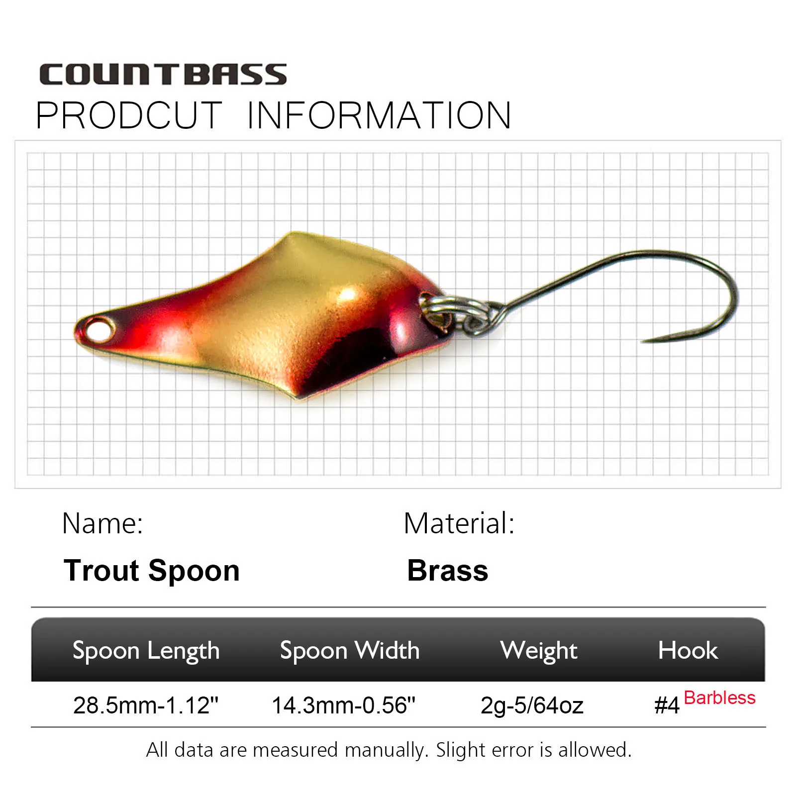 COUNTBASS 5/64oz 2g Casting Sp - Fishing Hook Barbless บทวิจารณ์และราคา