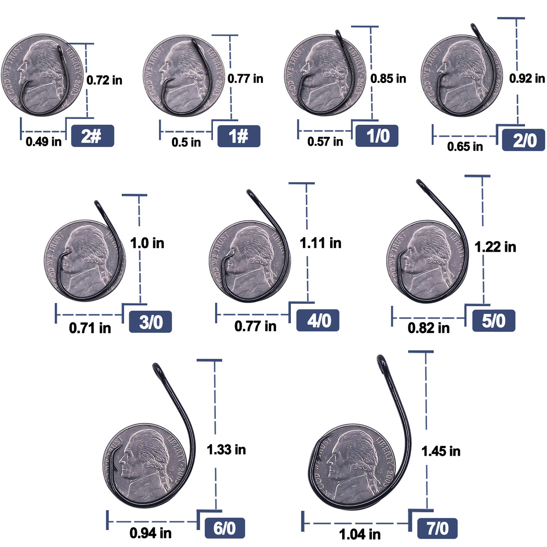 9KM 25-50Pcs Inline Wide Gap C - Fishing Hook Circle บทวิจารณ์และราคา