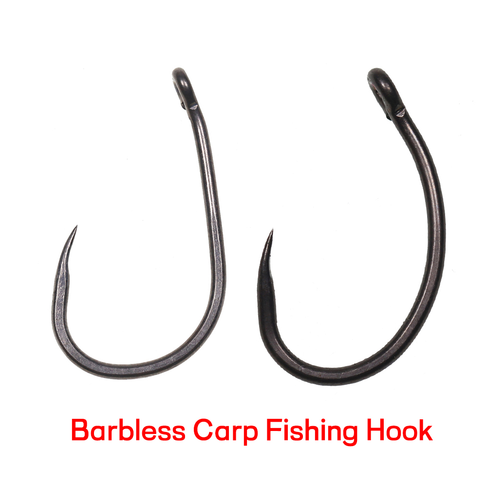 50PCS Matt Black Carp Fishing  - Fishing Hook Barbless บทวิจารณ์และราคา