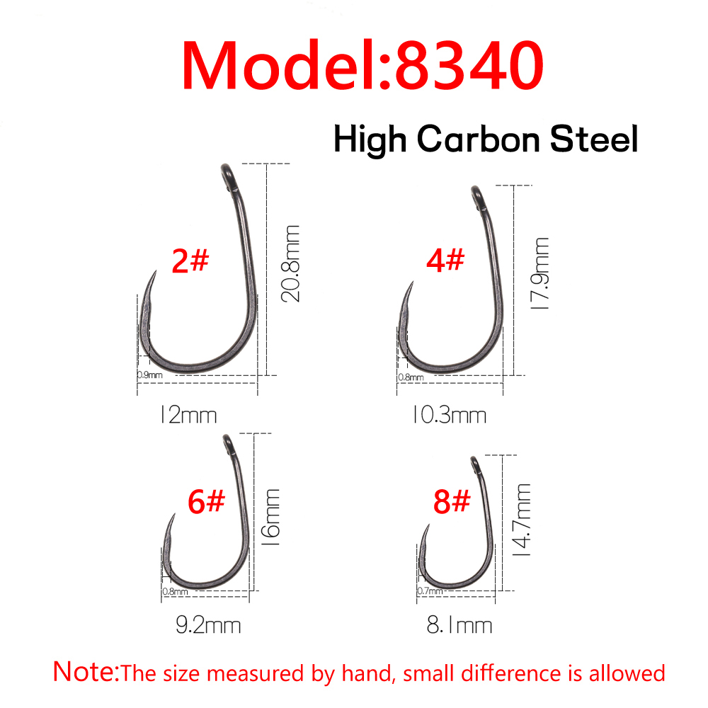 50PCS Matt Black Carp Fishing  - Fishing Hook Barbless บทวิจารณ์และราคา