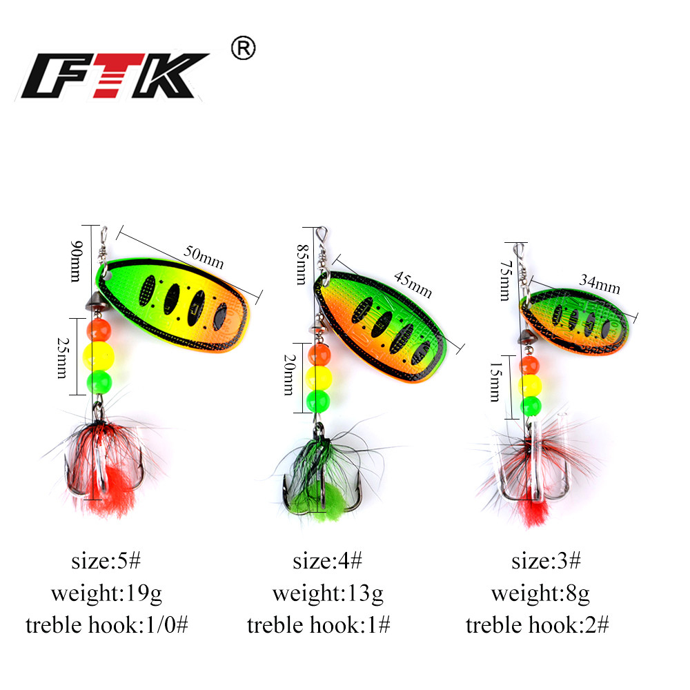 FTK Metal Fishing Lure Spinner - Fishing Hook Treble บทวิจารณ์และราคา