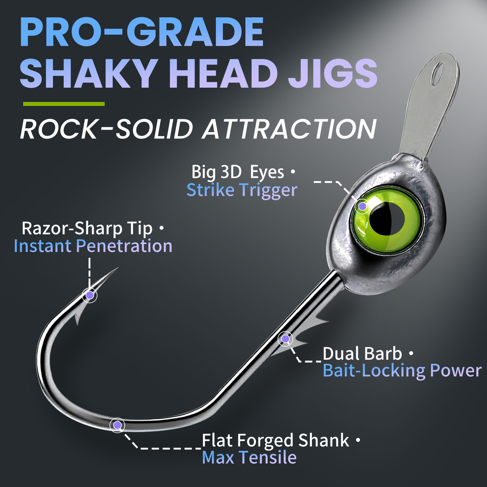 9KM Shaky Head Jigs Hook with  - Fishing Hook Weedless บทวิจารณ์และราคา
