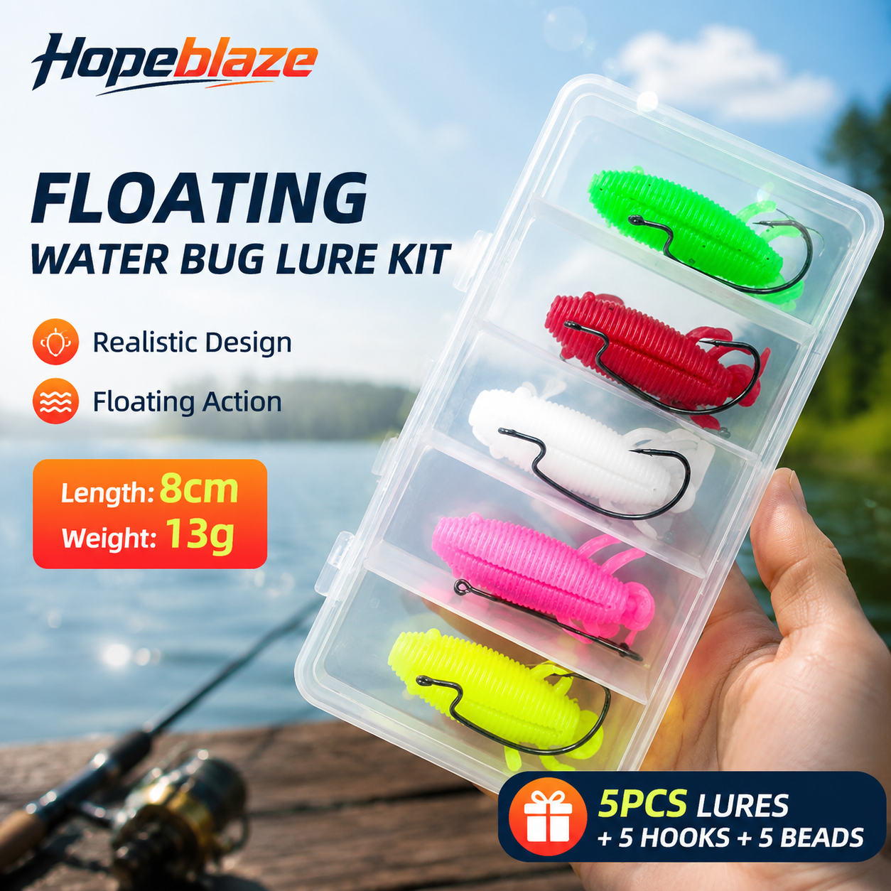 5pcs Floating Soft Frog Lure T - Fishing Hook Weedless บทวิจารณ์และราคา