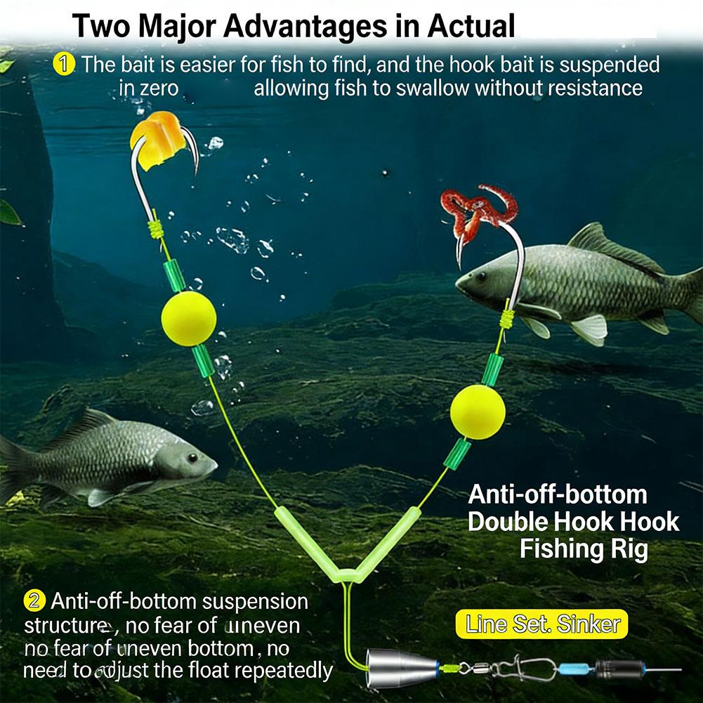 Reverse Off-Bottom Double Hook - Fishing Hook Weedless บทวิจารณ์และราคา