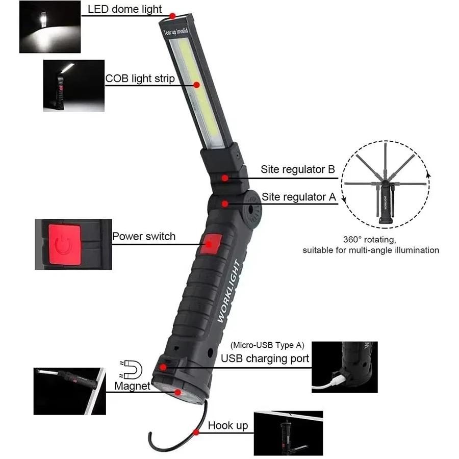 Rechargeable Magnetic Work Lig - Fishing Hook บทวิจารณ์และราคา