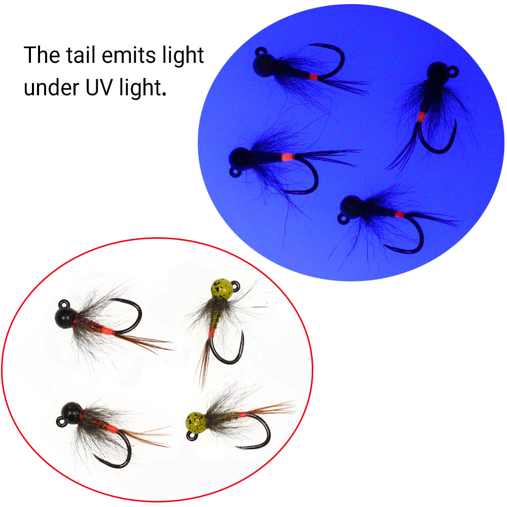 6PCS Jig Tungsten Bead Head Ny - Fishing Hook Barbless บทวิจารณ์และราคา