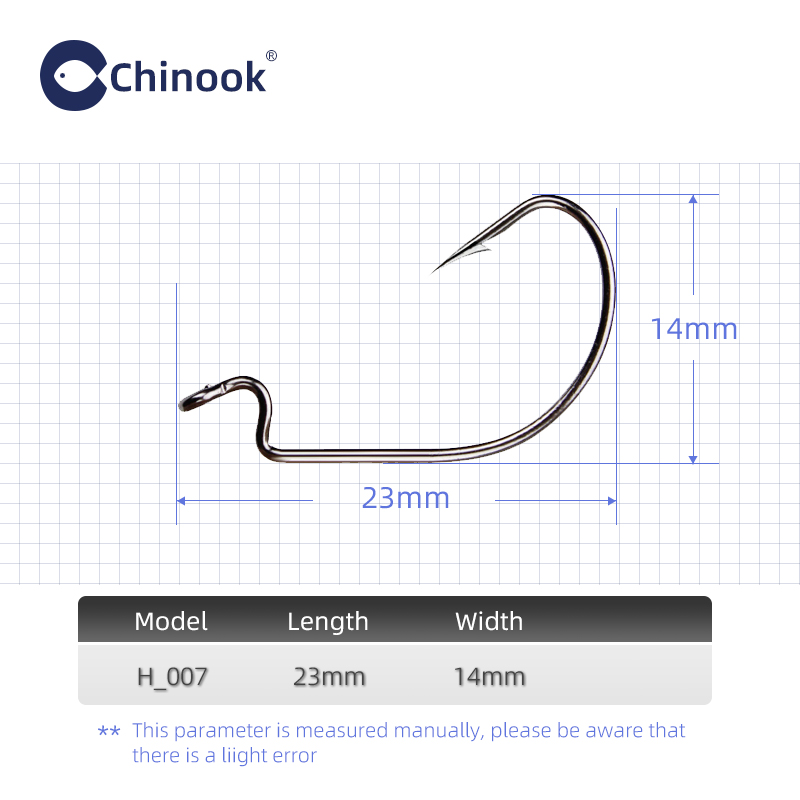 Chinook 20pcs Wide worm Texan  - Fishing Hook Offset บทวิจารณ์และราคา