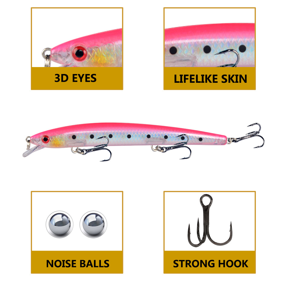 Minnow Fishing Lure 13.5cm 15. - Fishing Hook Treble บทวิจารณ์และราคา