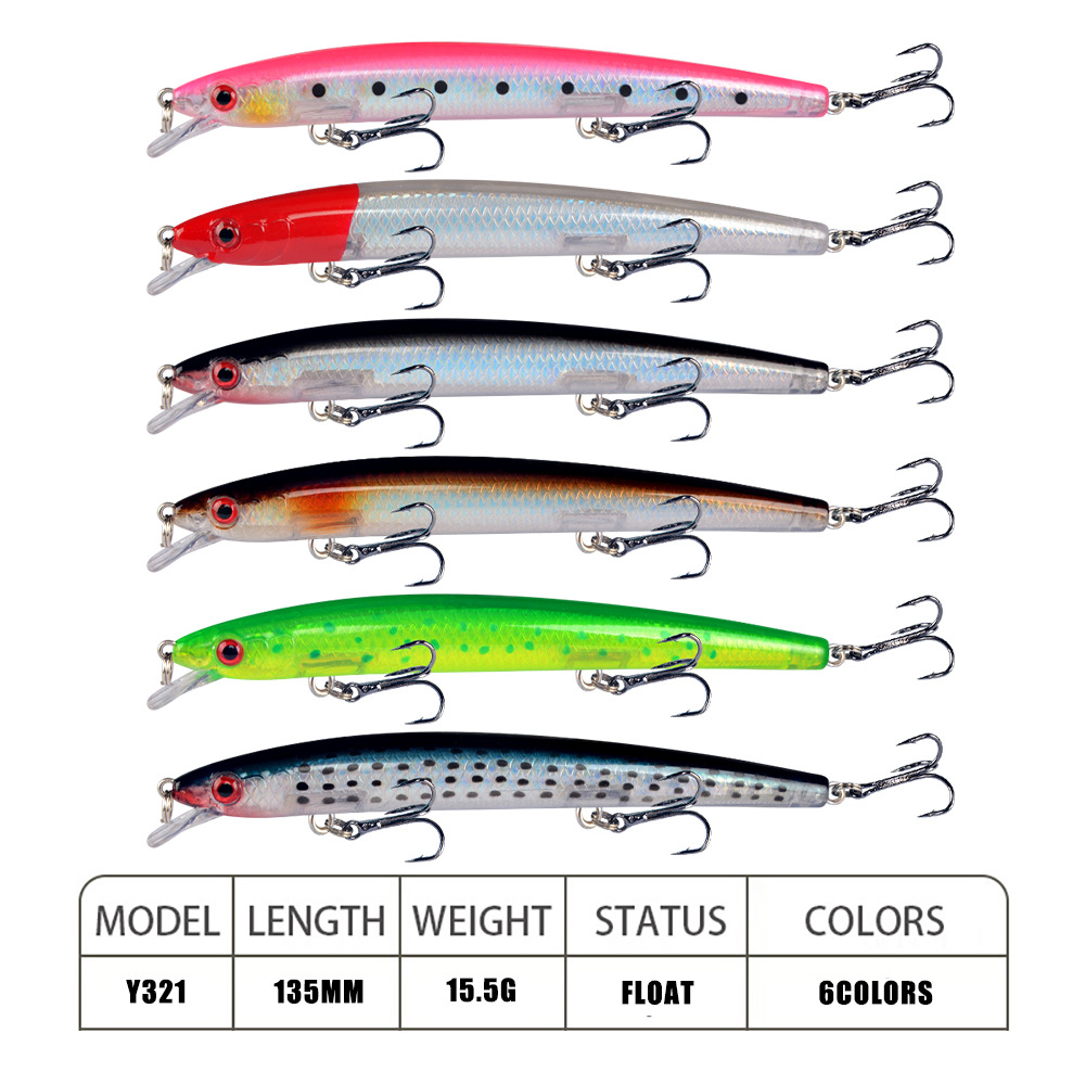 Minnow Fishing Lure 13.5cm 15. - Fishing Hook Treble บทวิจารณ์และราคา