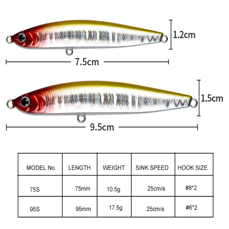 Water Sniper 10.5g 75mm Jerk P - Fishing Hook Treble บทวิจารณ์และราคา