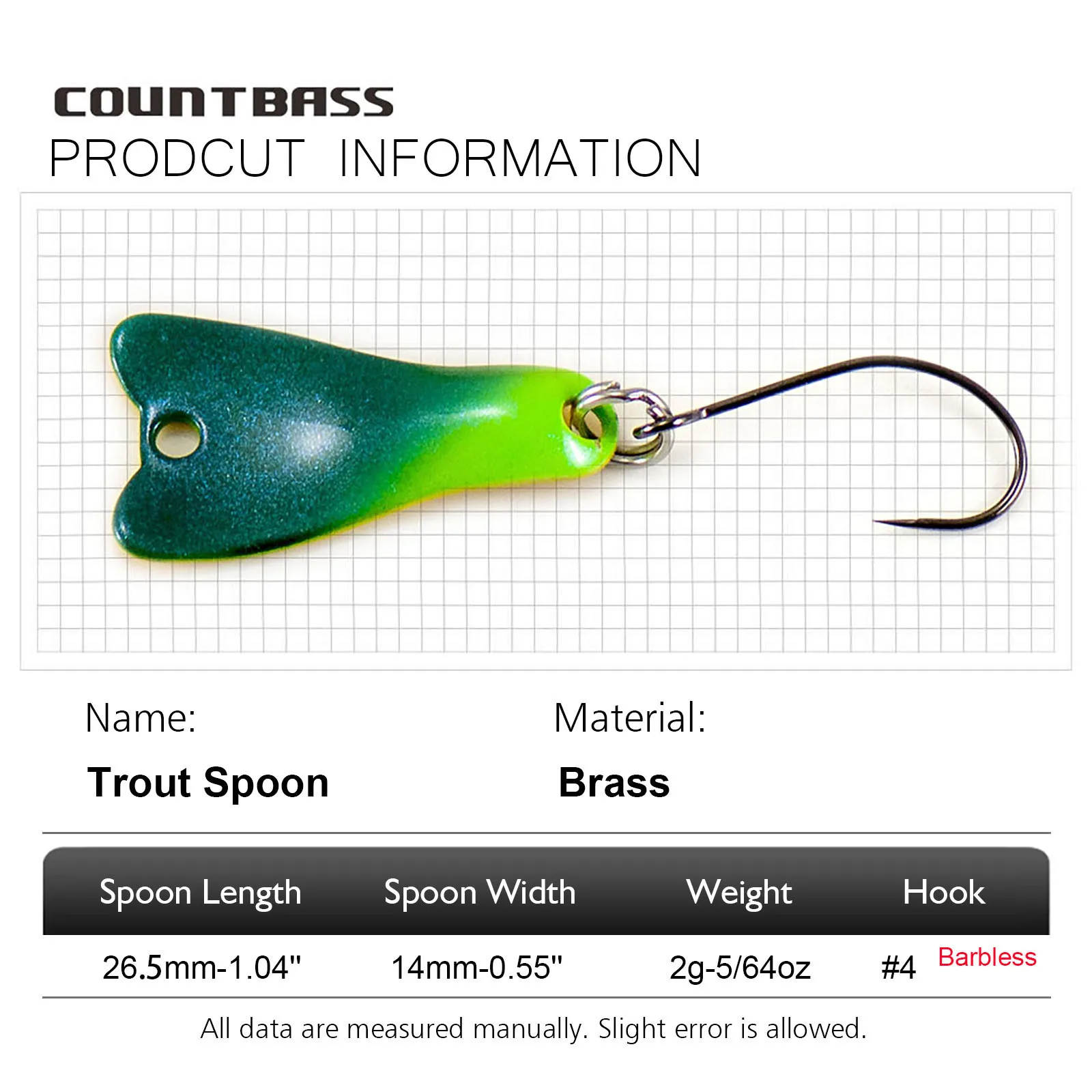 COUNTBASS 5/64oz 2g Casting Sp - Fishing Hook Barbless บทวิจารณ์และราคา