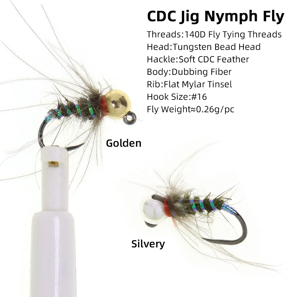 4pcs #16 Tungsten Beadhead CDC - Fishing Hook Barbless บทวิจารณ์และราคา
