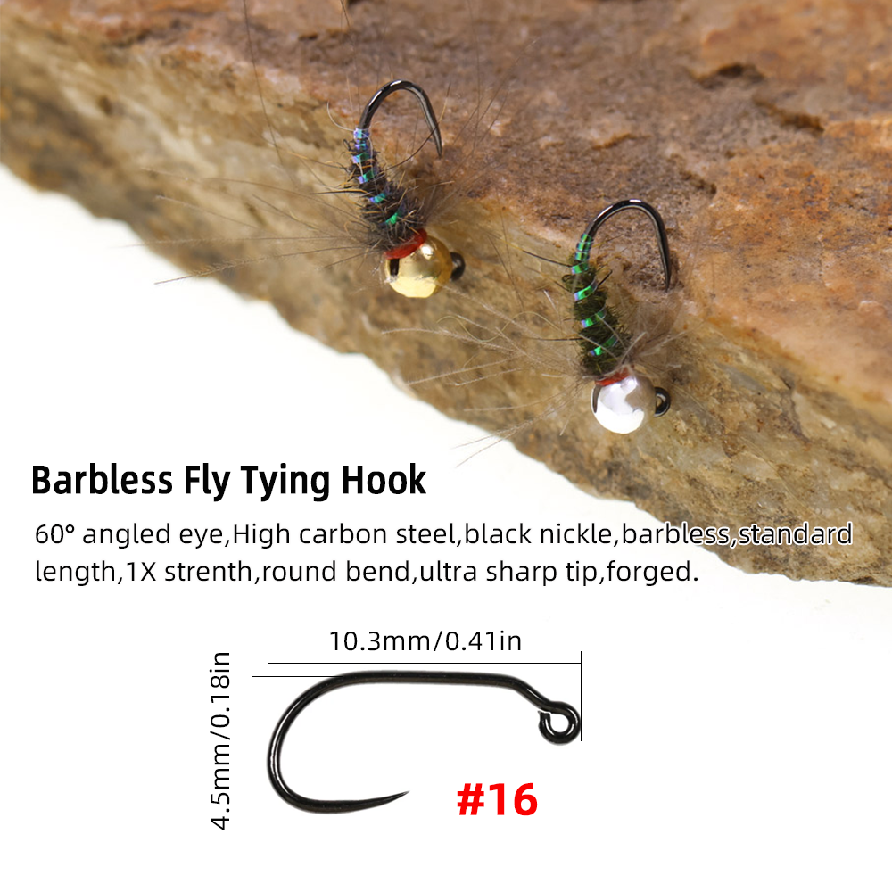 4pcs #16 Tungsten Beadhead CDC - Fishing Hook Barbless บทวิจารณ์และราคา