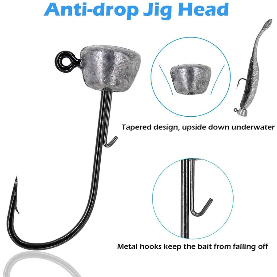 Mushroom Head Fishing Rigs Jig - Fishing Hook Weedless บทวิจารณ์และราคา