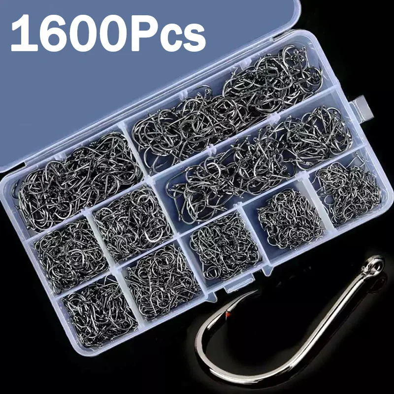 50-1600Pcs/BoxFishing Hooks Ca - Fishing Hook Assortment บทวิจารณ์และราคา