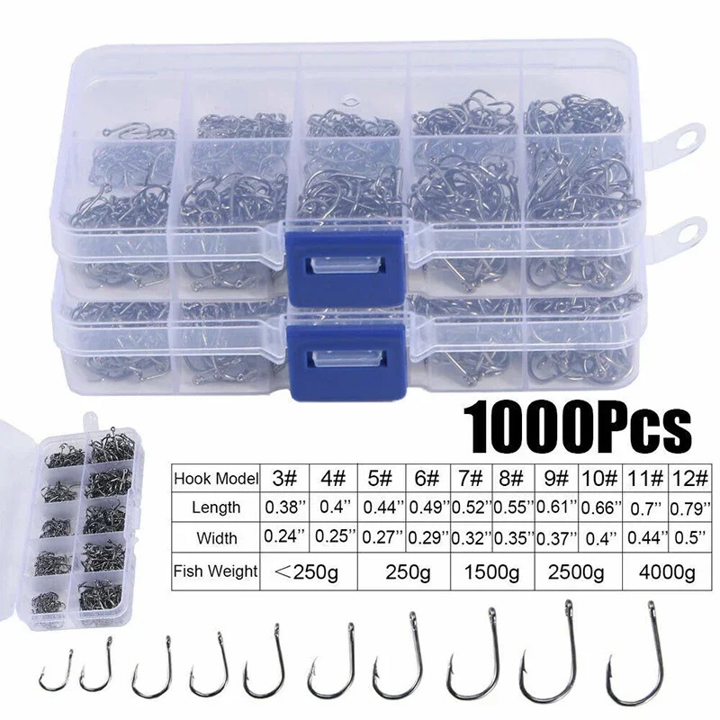 50-1600Pcs/BoxFishing Hooks Ca - Fishing Hook Assortment บทวิจารณ์และราคา