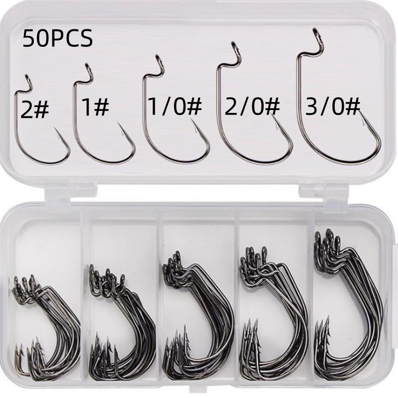 50Pcs/Box High Carbon Steel Fi - Fishing Hook Jig บทวิจารณ์และราคา