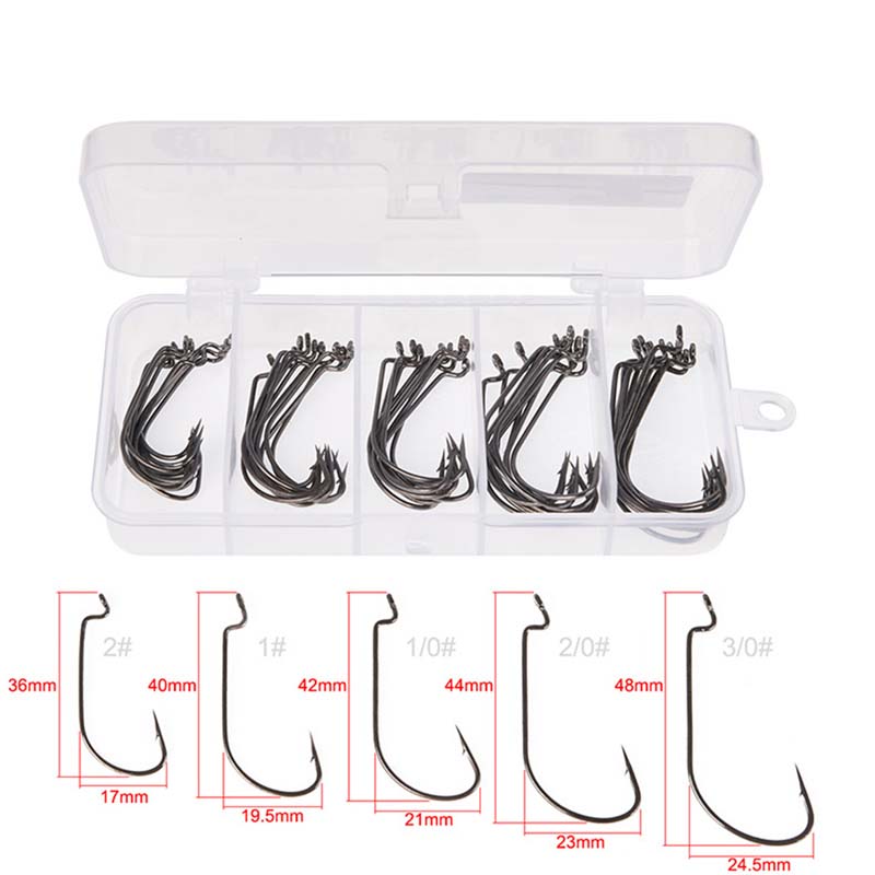 50Pcs/Box High Carbon Steel Fi - Fishing Hook Jig บทวิจารณ์และราคา