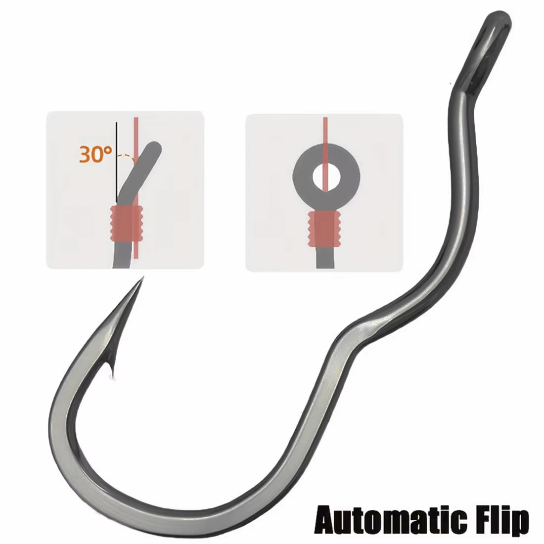 50 Pcs Durable Automatic Flip  - Fishing Hook Assortment บทวิจารณ์และราคา