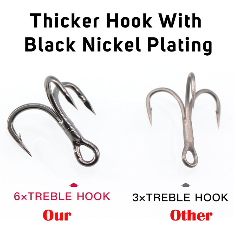 6X Fishing Treble Hook 10Pcs T - Fishing Hook Offset บทวิจารณ์และราคา