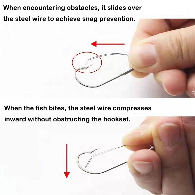 20/40Pcs Weedless Offset Worm  - Fishing Hook Weedless บทวิจารณ์และราคา