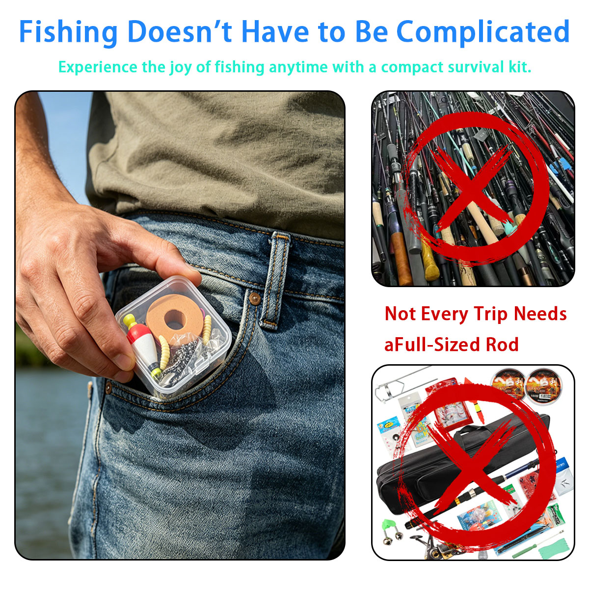 Portable Emergency Fishing Gea - Fishing Hook Box บทวิจารณ์และราคา