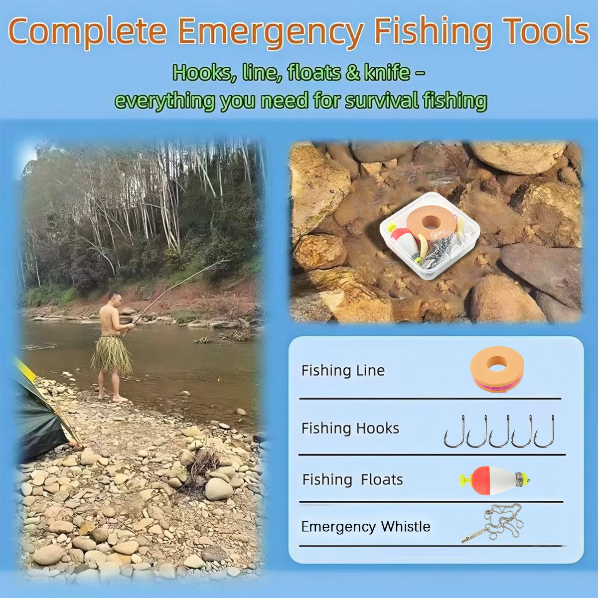 Portable Emergency Fishing Gea - Fishing Hook Box บทวิจารณ์และราคา