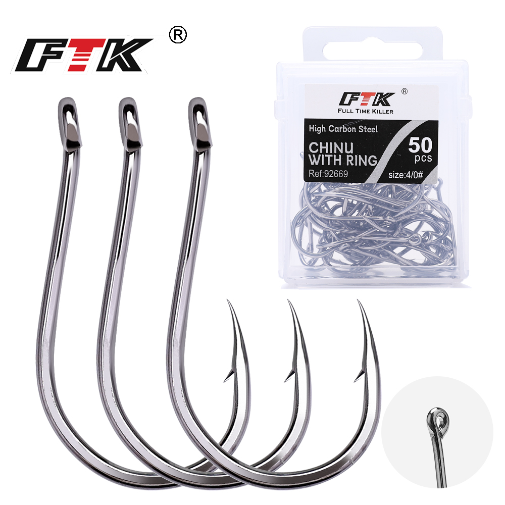 FTK 50-100Pcs/Box Fishing Hook - Fishing Hook Circle บทวิจารณ์และราคา