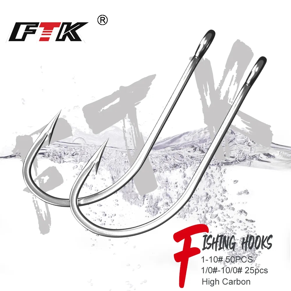 FTK Fishing Hooks 1-10#50PCS 1 - Fishing Hook Offset บทวิจารณ์และราคา