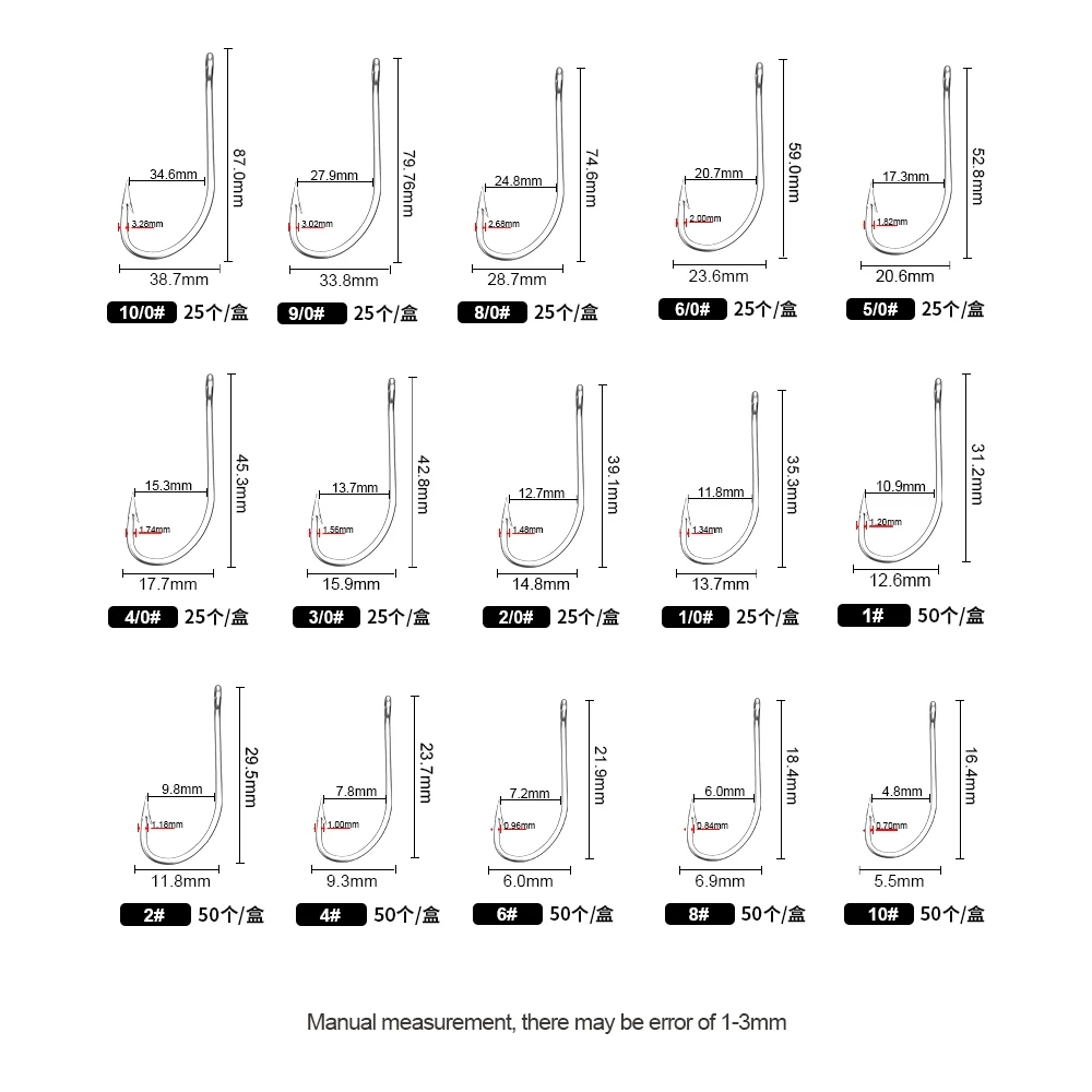FTK Fishing Hooks 1-10#50PCS 1 - Fishing Hook Offset บทวิจารณ์และราคา