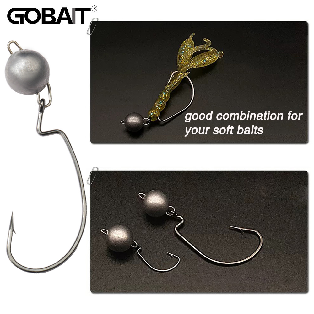 5pcs Metal Jig Head Worm Hooks - Fishing Hook Weedless บทวิจารณ์และราคา