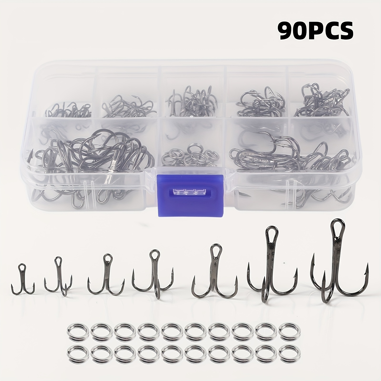 90pcs/set The lure triple-hook - Fishing Hook Assortment บทวิจารณ์และราคา