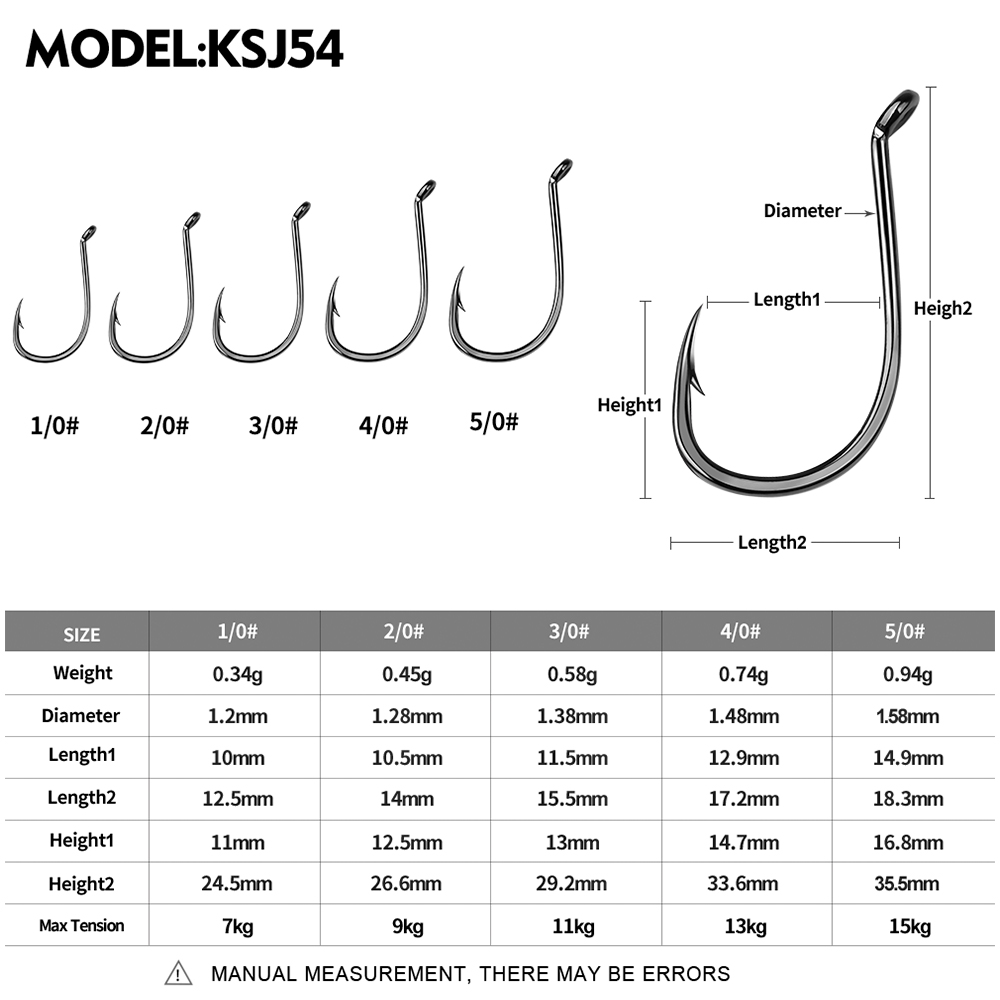 KATYUSHA  100PCS J Hooks 1/0-2 - Fishing Hook Offset บทวิจารณ์และราคา